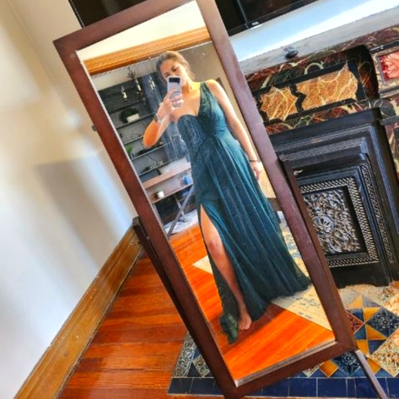 Lulu's Always Enamored Emerald Green One-Shoulder Maxi Dress - Picture 7 of 7
